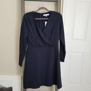 Loft | navy blue knit wrap dress